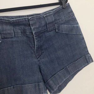 Allen B mid to dark blue denim jean shorts 14
